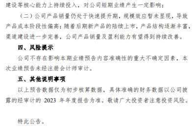 北汽蓝谷：预计2023年净亏损52亿元-57亿元